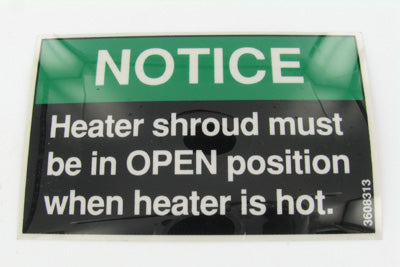 McElroy Part 3608313 - HTR SHROUD NOTICE LABEL for sale