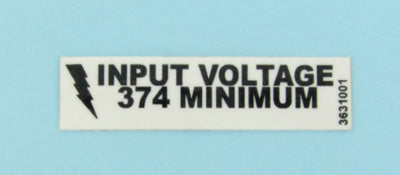 McElroy Part 3631001 - 374 MIN INPUT V LABEL for sale