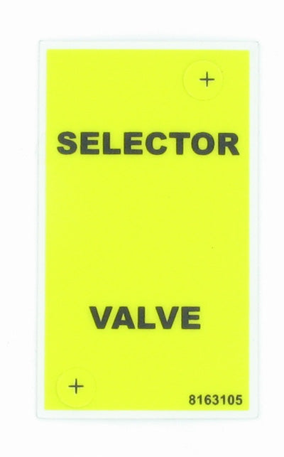 McElroy Part 8163105 - SELECTOR VALVE LABEL for sale