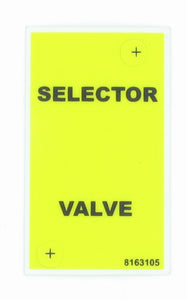 McElroy Part 8163105 - SELECTOR VALVE LABEL for sale