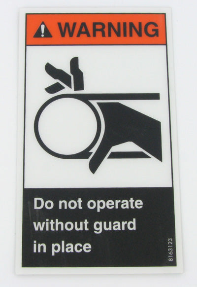 McElroy Part 8163123 - BELT GUARD WARNING LABEL for sale