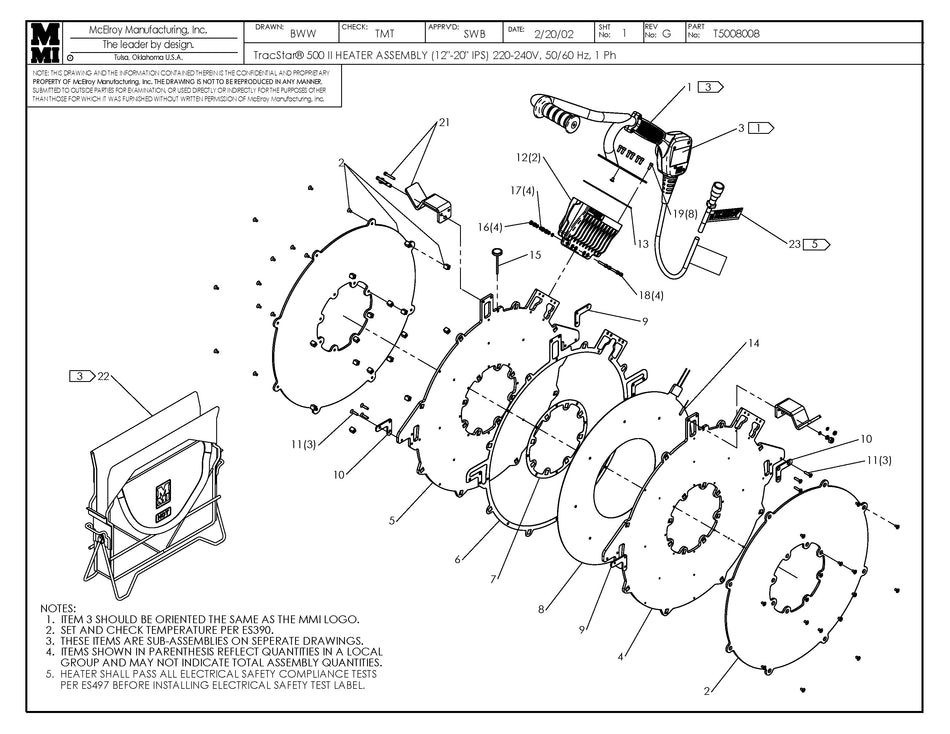 T5008008 - T500 II 12-20IPS 240,50/60 Heater