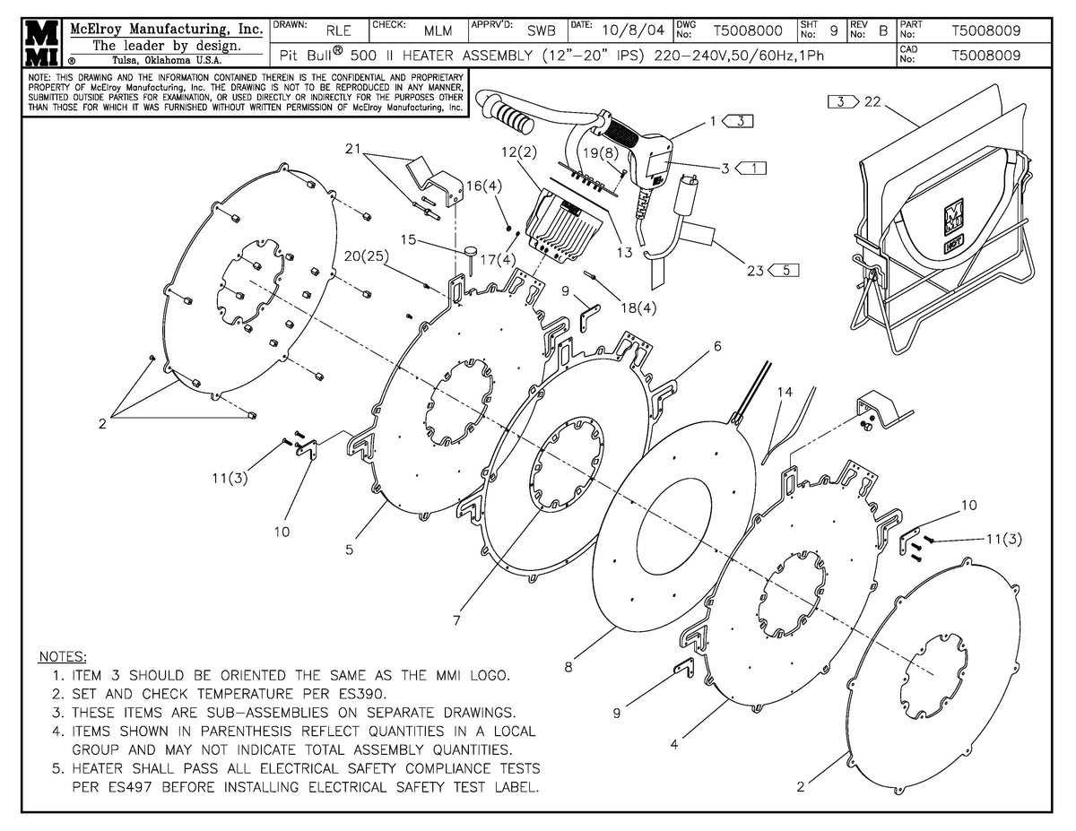 T5008009 - Pb 500 12-20IPS 240,50/60 Heater