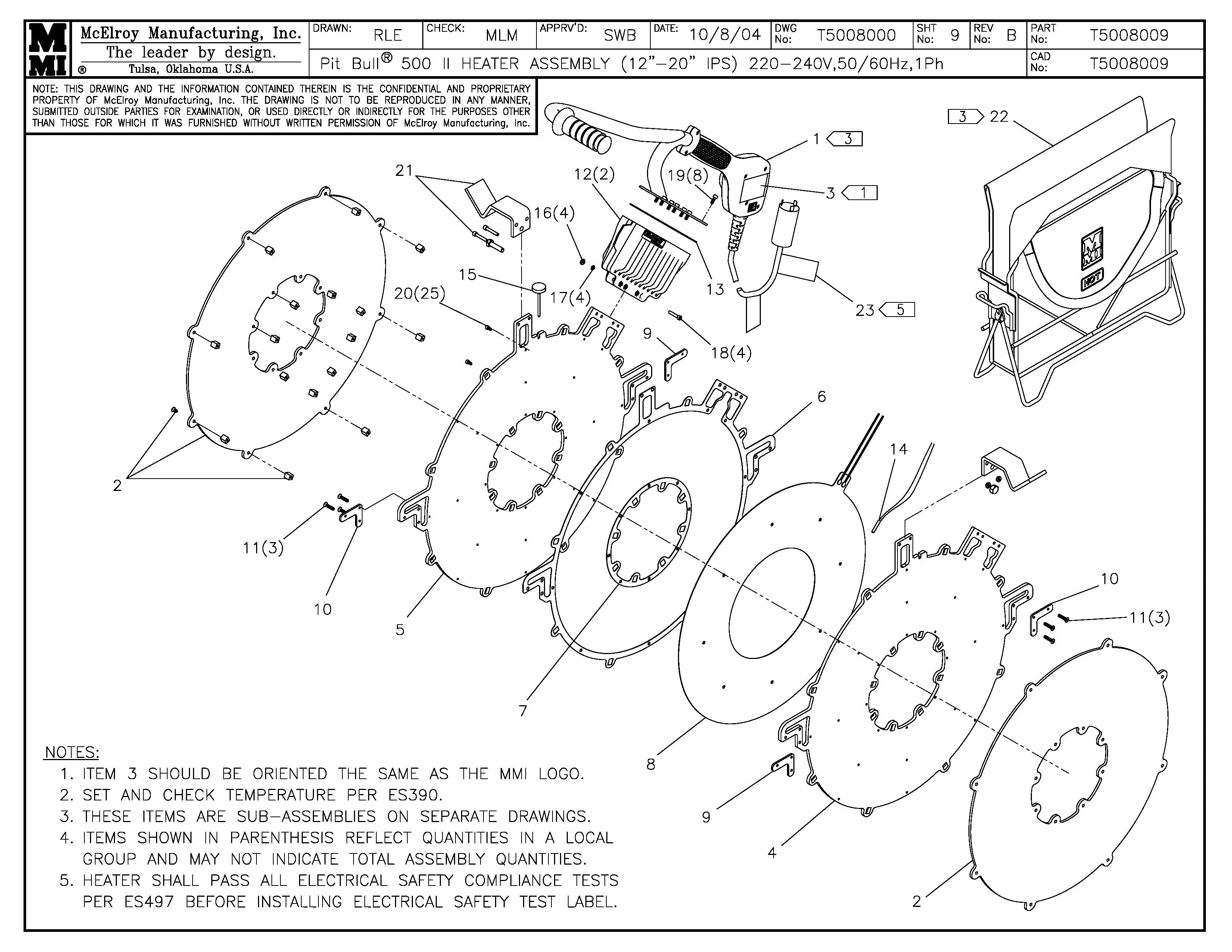 T5008009 - Pb 500 12-20IPS 240,50/60 Heater