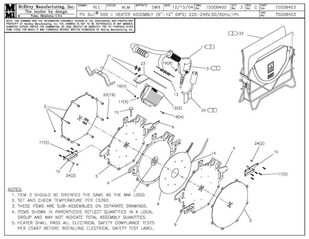T5008403 - Pb 500 6Ips-12DIPS 240 Heater Assembly