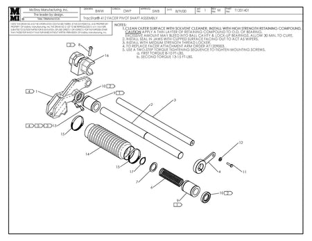 T1201401 - T412 Facer Pivot Shaft Assembly