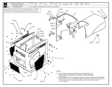 T1801501 - T412/T618 Cowling Assembly