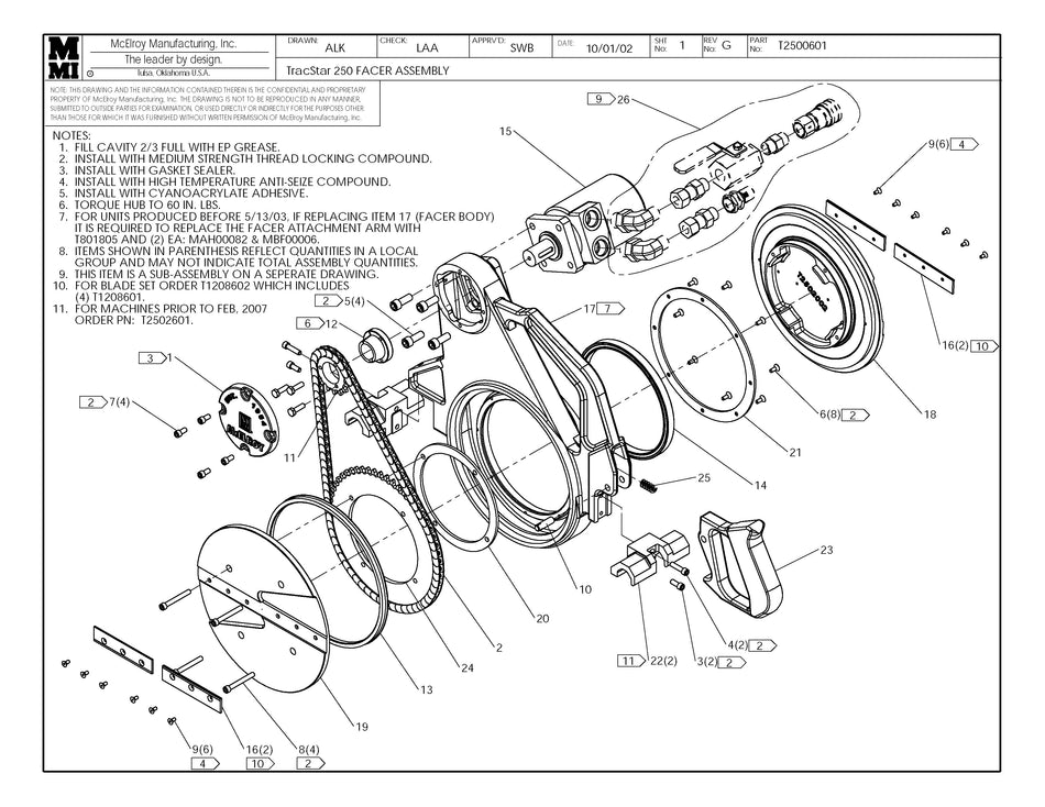 T250 Facer Assembly
