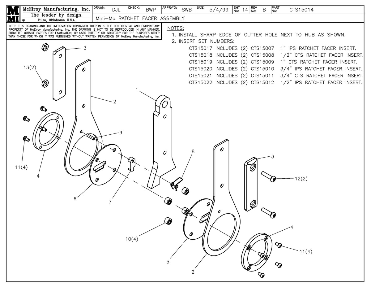 CTS15014 - Mnmc Ratchet Facer Assembly