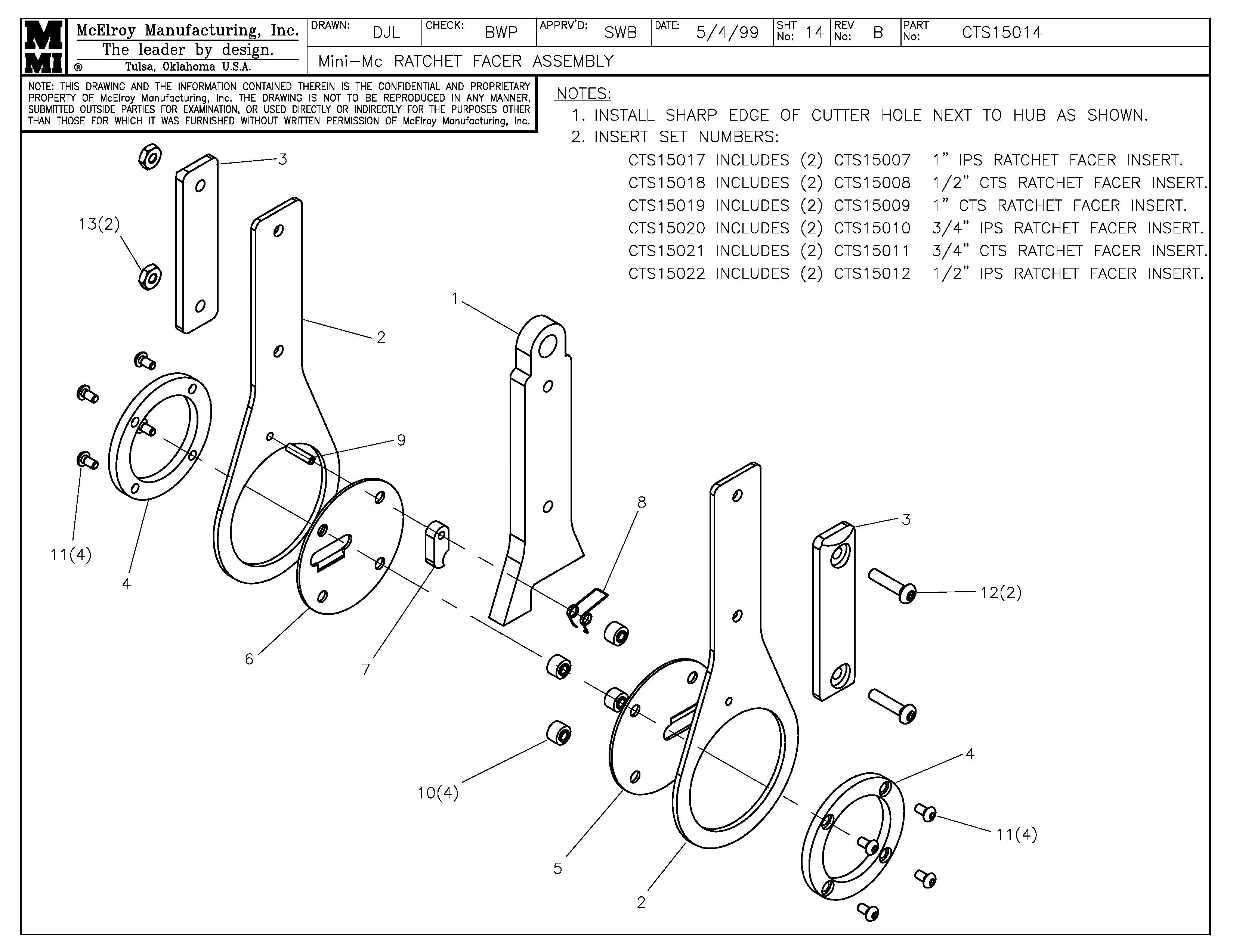 CTS15014 - Mnmc Ratchet Facer Assembly