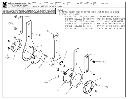 CTS15014 - Mnmc Ratchet Facer Assembly