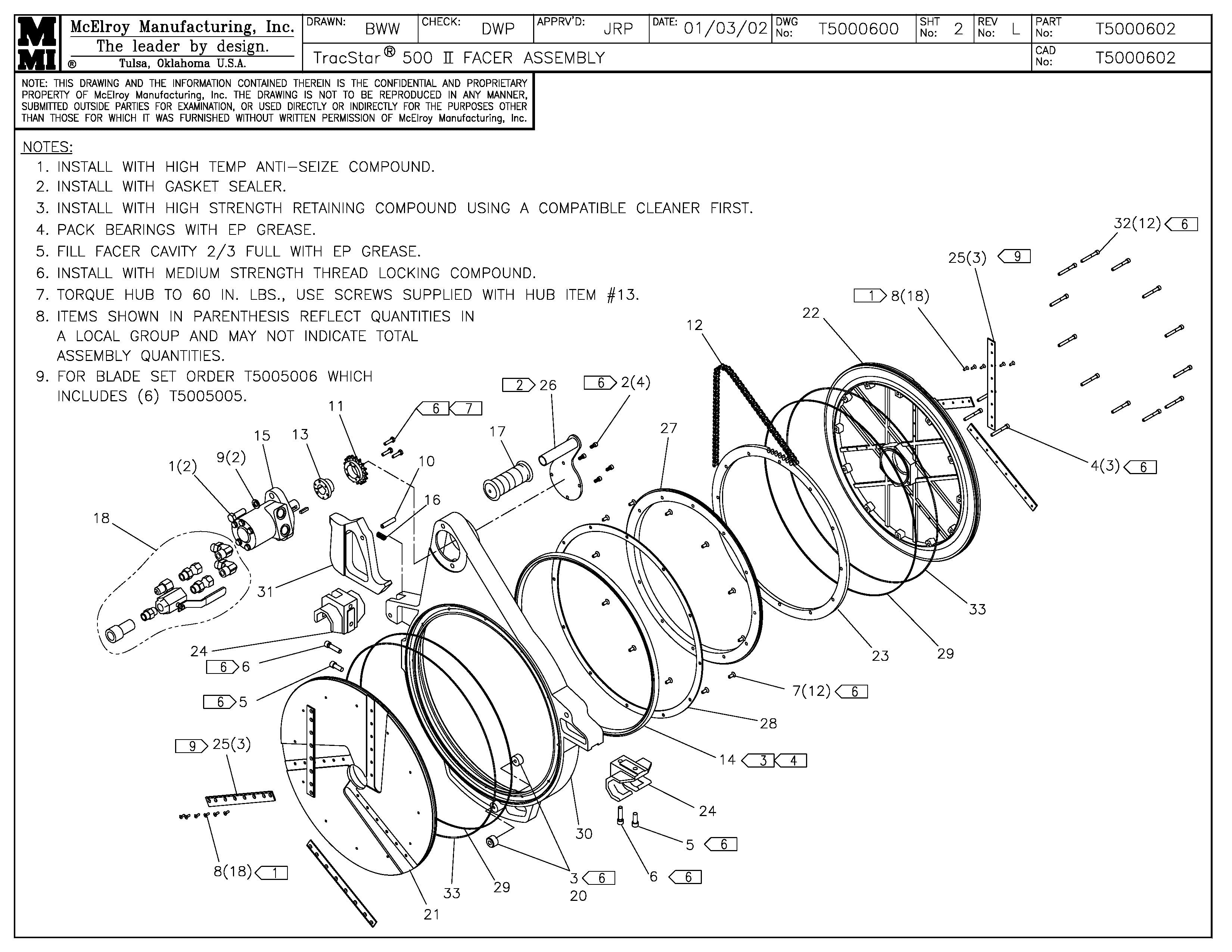 T5000602 - T500 II Facer Assembly