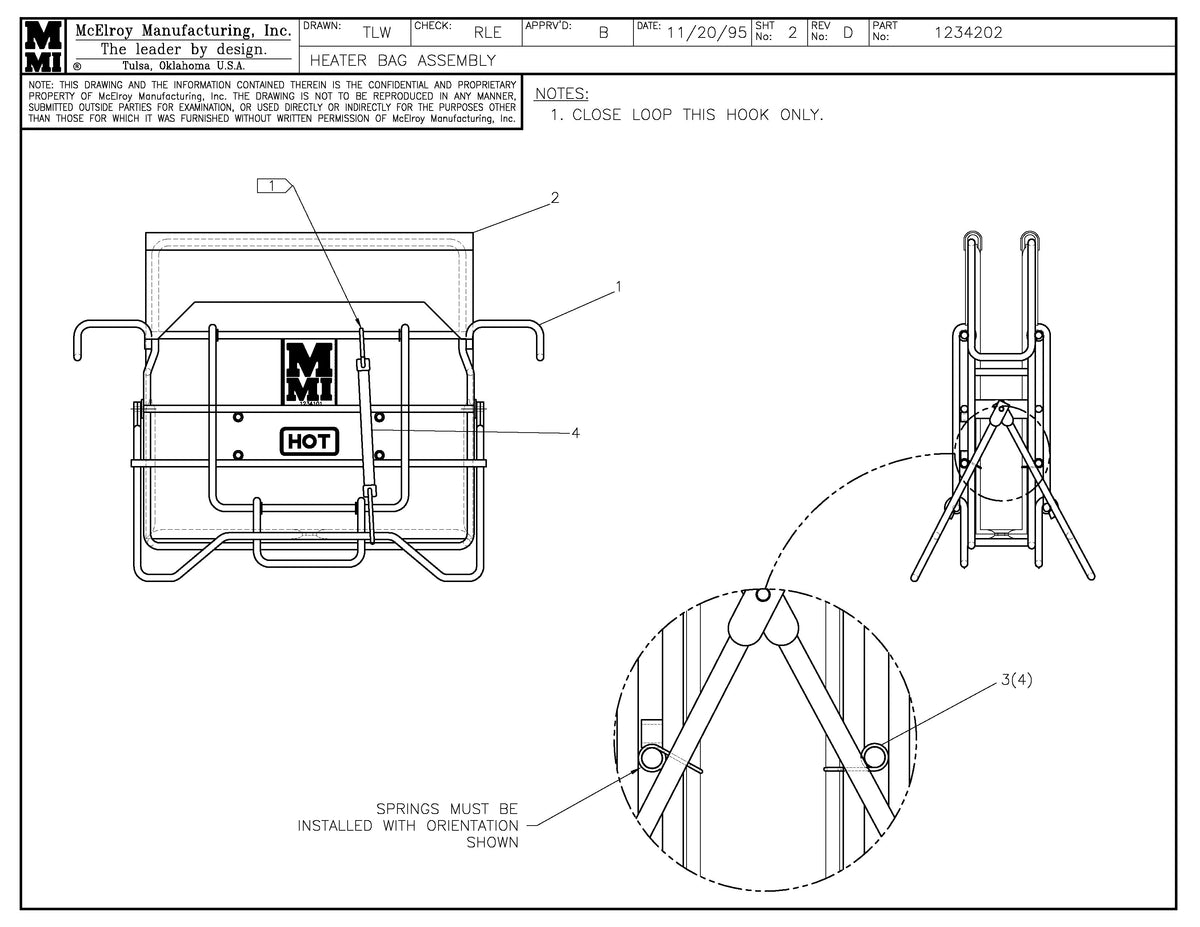 McElroy Part 1234202 - HEATER BAG ASSY for sale