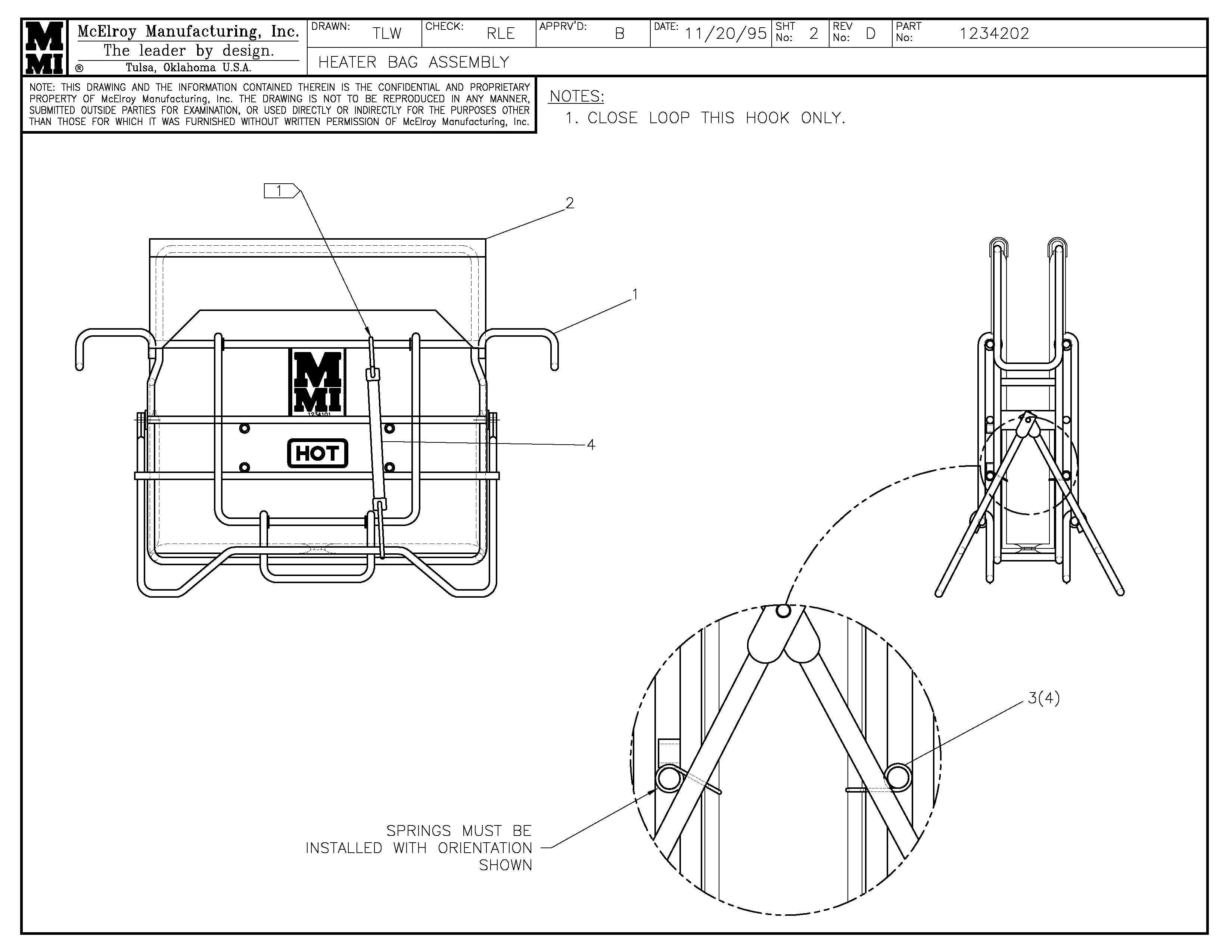 McElroy Part 1234202 - HEATER BAG ASSY for sale