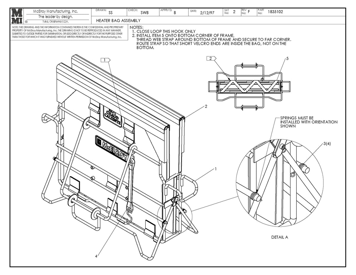 McElroy Part 1835102 - HEATER BAG ASSY for sale