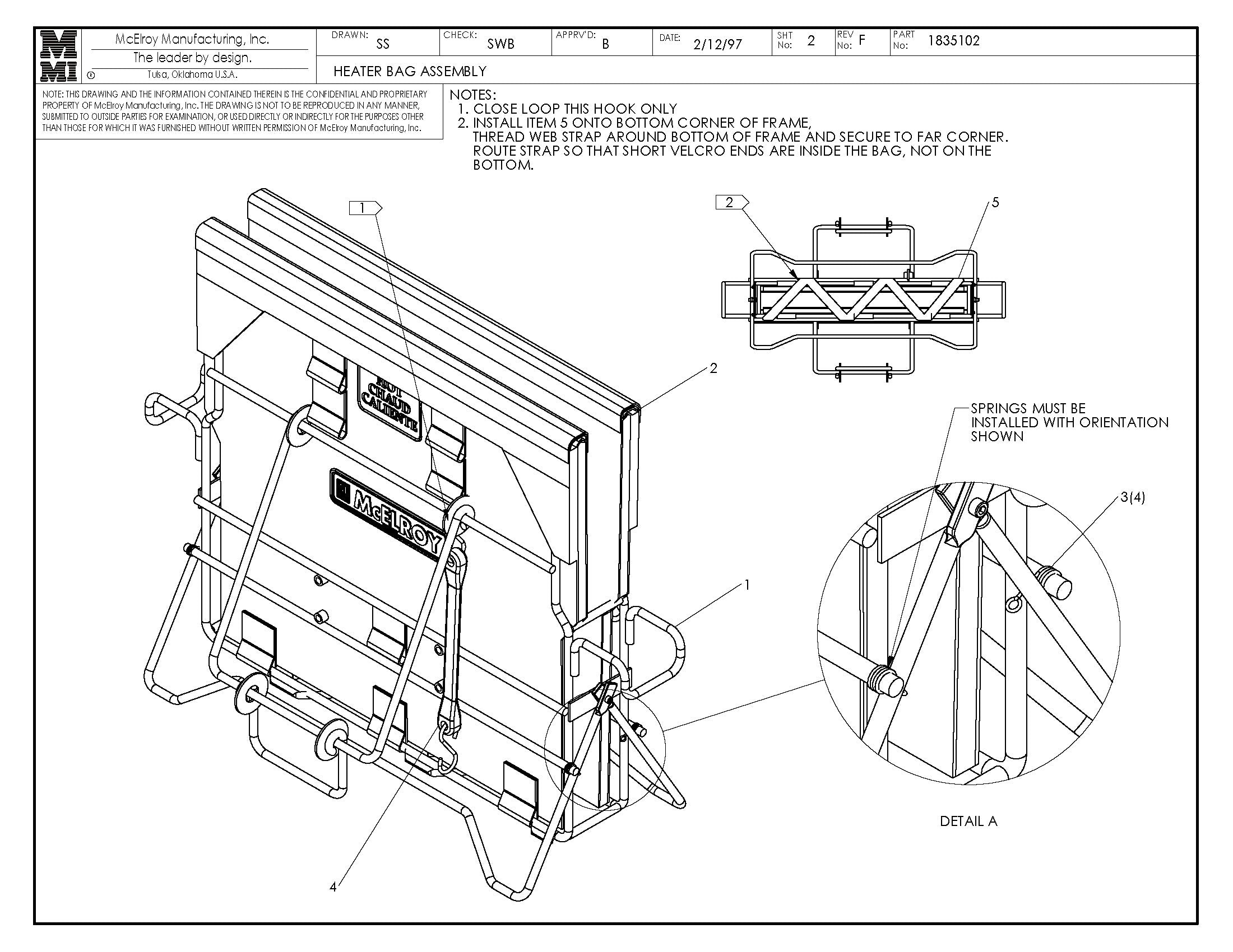 McElroy Part 1835102 - HEATER BAG ASSY for sale