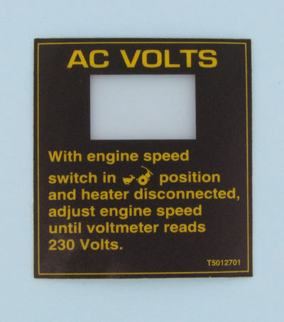 T5012701 - Voltmeter Label
