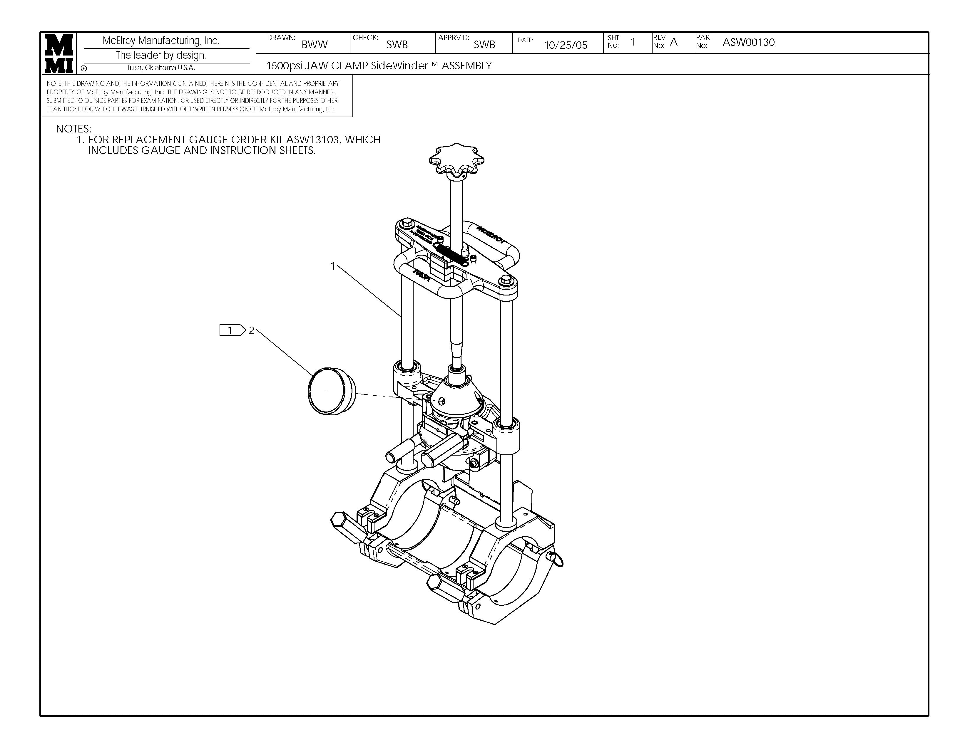 ASW00130 - 1500Psi Jaw Clamp Sw Assembly