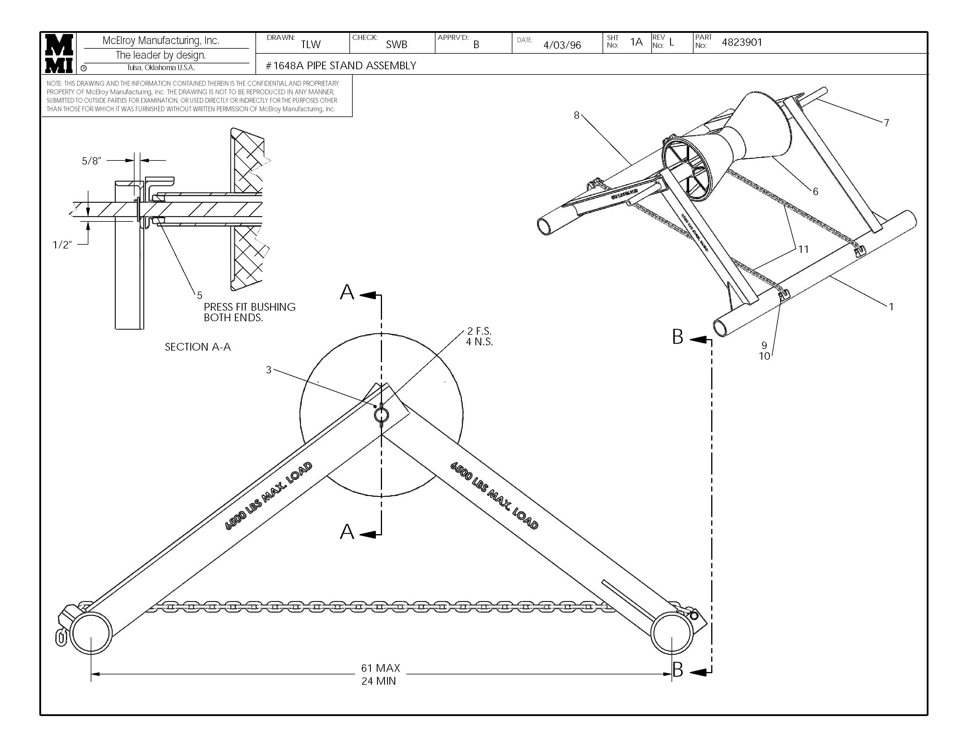 McElroy Part 4823901 - 48 PIPE STAND ASSY for sale