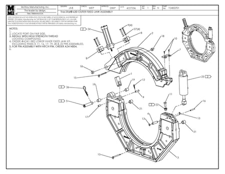 T2400701 - T630 Outer Fixed Jaw Assembly