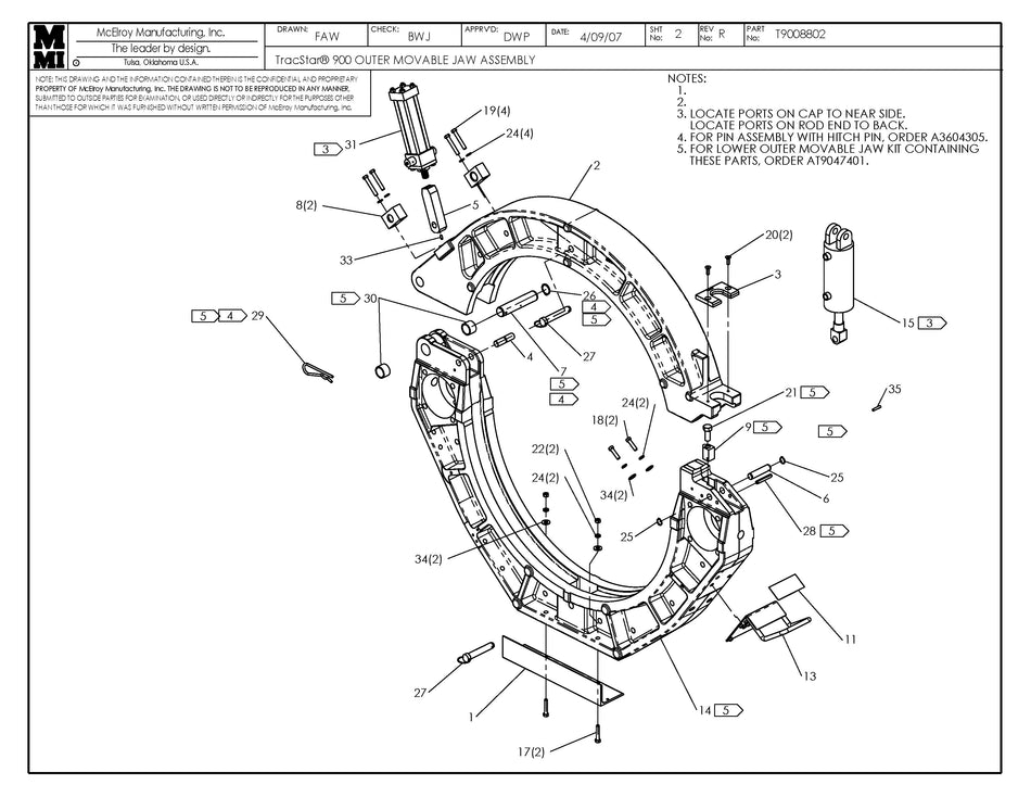 T9008802 - T900 Outer Movable Jaw Assembly