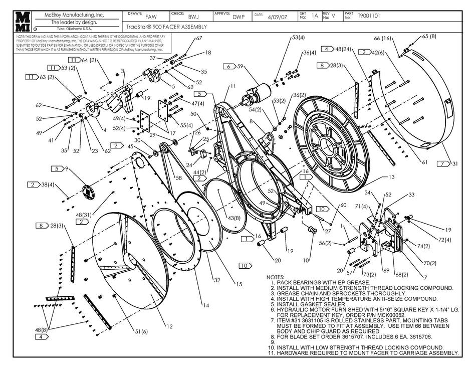 T9001101 - T900 Facer Assembly