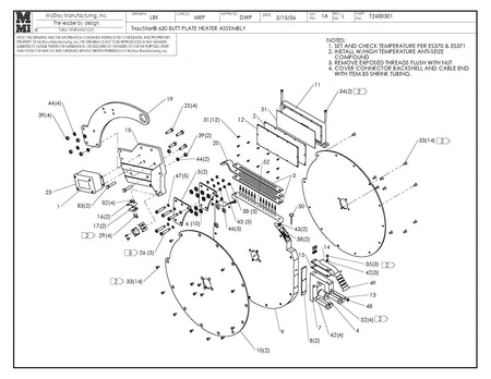 T2400301 - T630 Butt Plate Heater Assembly