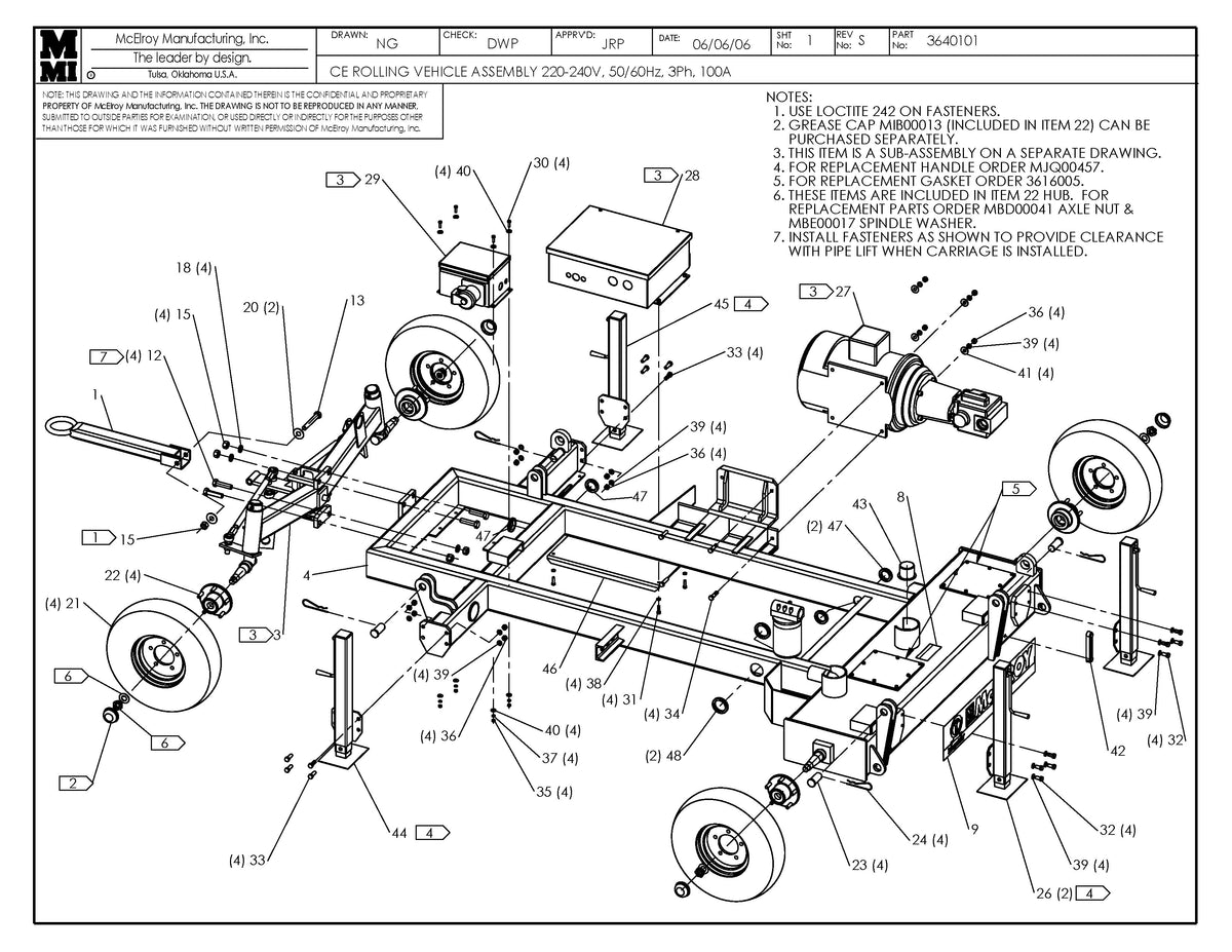 McElroy Part 3640101 - CE 220-240V RLG VEHICLE ASSY for sale