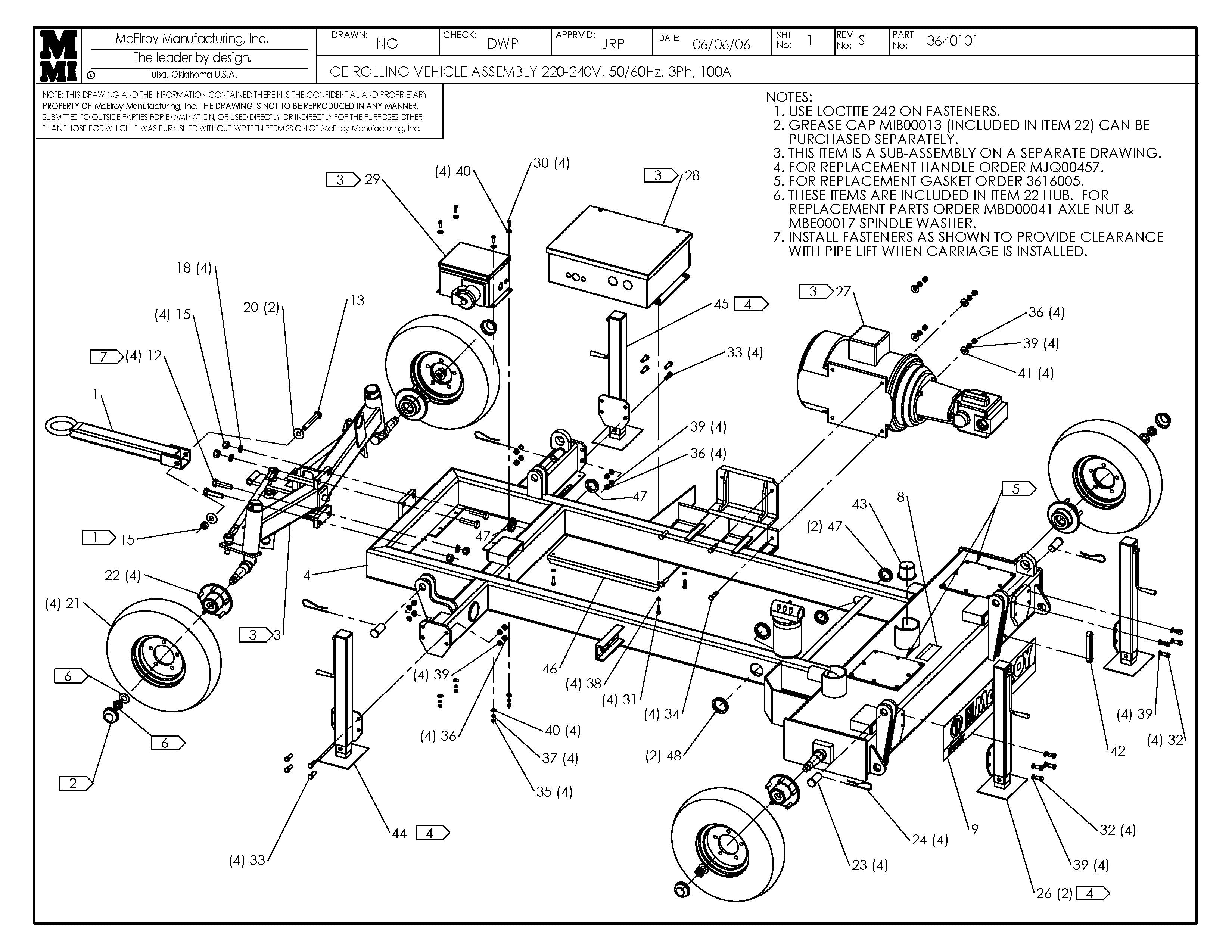 McElroy Part 3640101 - CE 220-240V RLG VEHICLE ASSY for sale