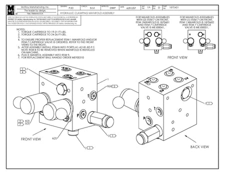McElroy Part 1870401 - HYD CLAMPING MANIFOLD ASSY for sale