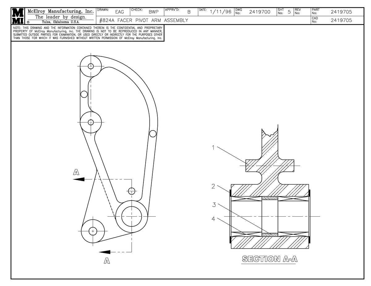McElroy Part 2419705 - FCR PIVOT ARM ASSY for sale