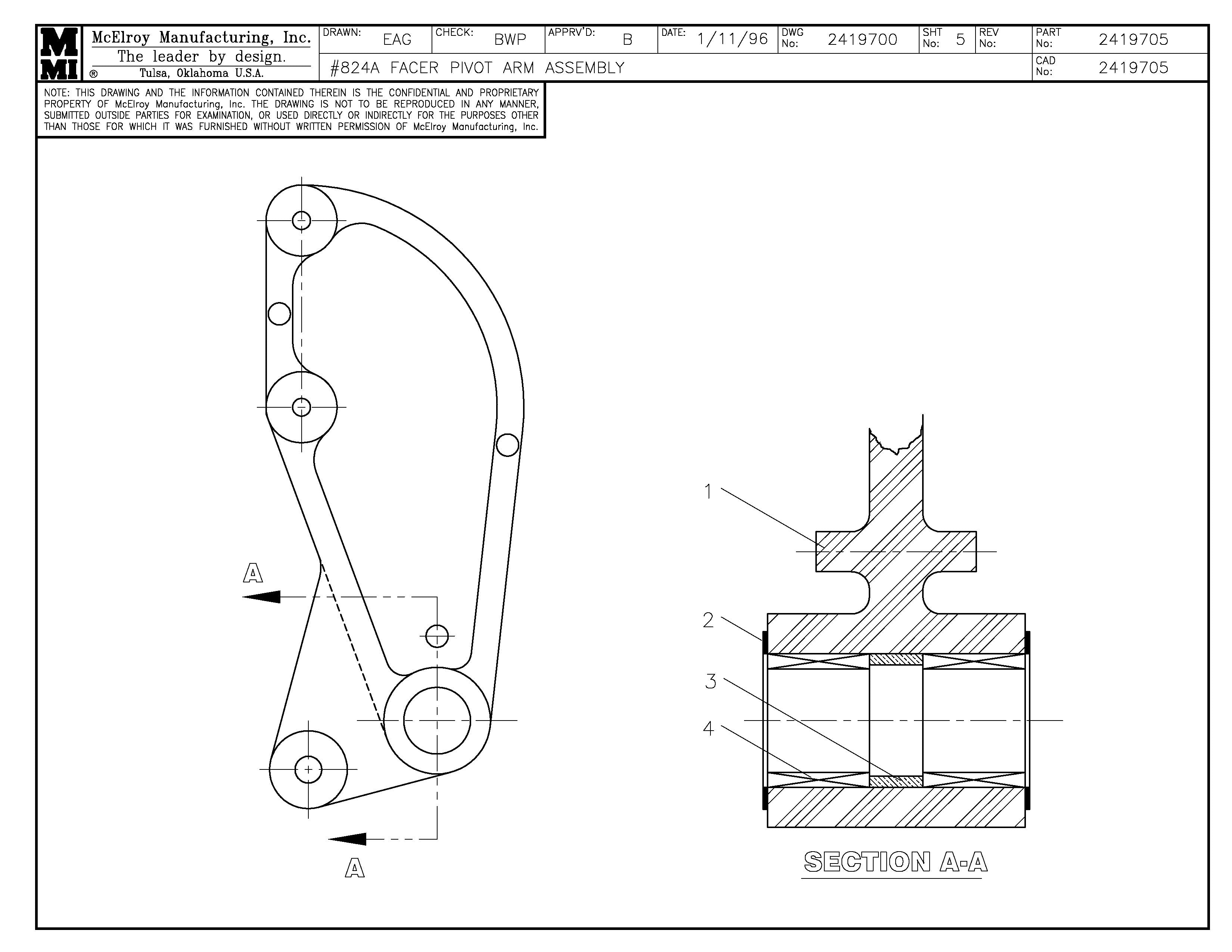 McElroy Part 2419705 - FCR PIVOT ARM ASSY for sale