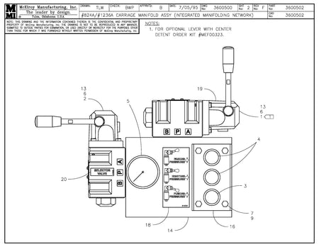 McElroy Part 3600502 - CRG MFLD ASSY(INTGRT NETWORK) for sale