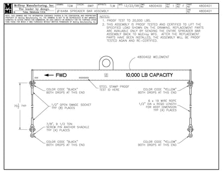 McElroy Part 4800401 - SPREADER BAR ASSY for sale