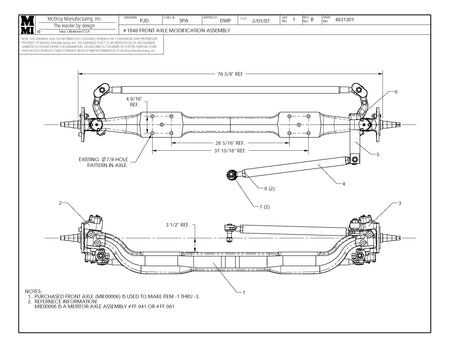 McElroy Part 4831301 - 48 FRONT AXLE MOD ASSY for sale