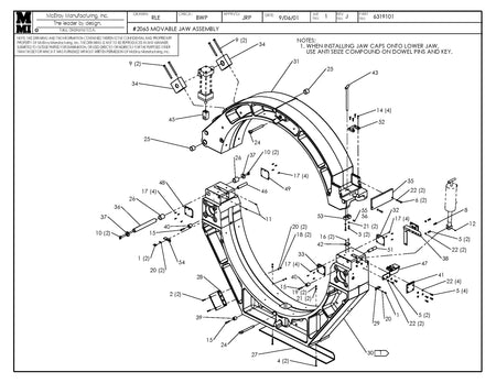 McElroy Part 6319101 - 65 MOVABLE JAW ASSY for sale