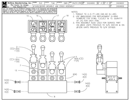 McElroy Part 2424602 - 48/65 MOVABLE JAW STACK ASSY for sale