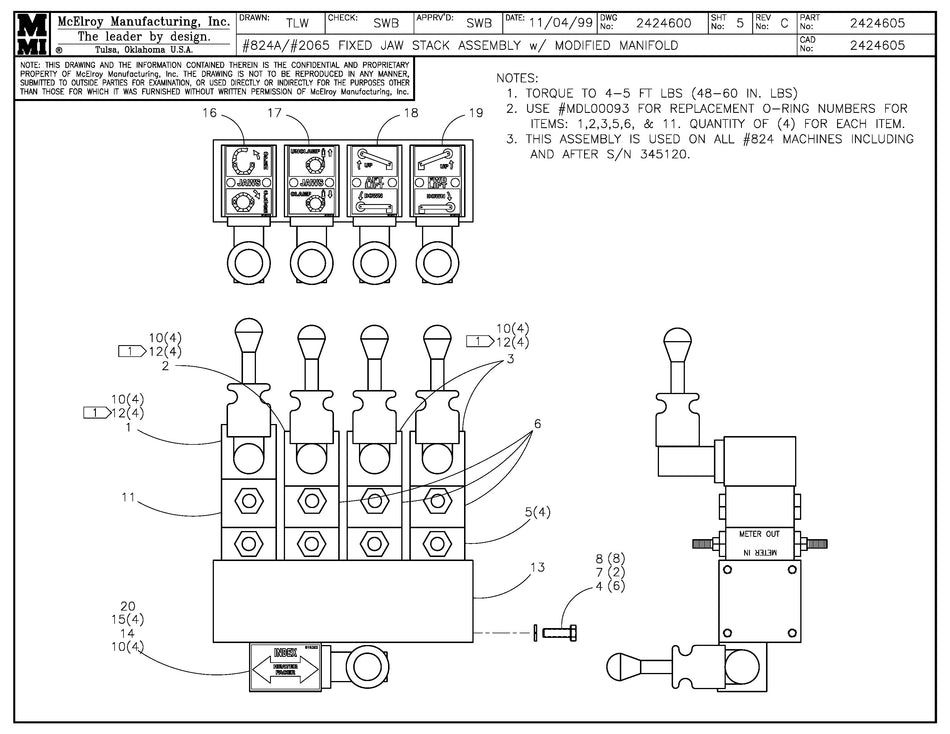 McElroy Part 2424605 - 24/65 FIX JAWSTK ASYW/MOD MFLD for sale