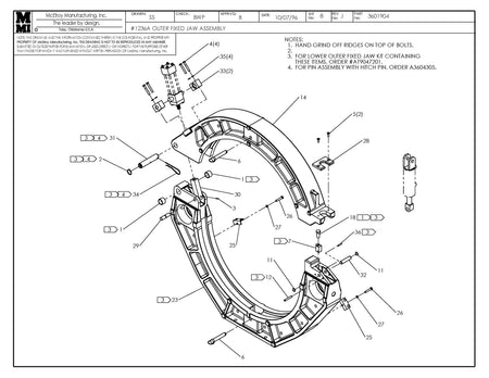 McElroy Part 3601904 - 36 OUTER FIXED JAW ASSY for sale
