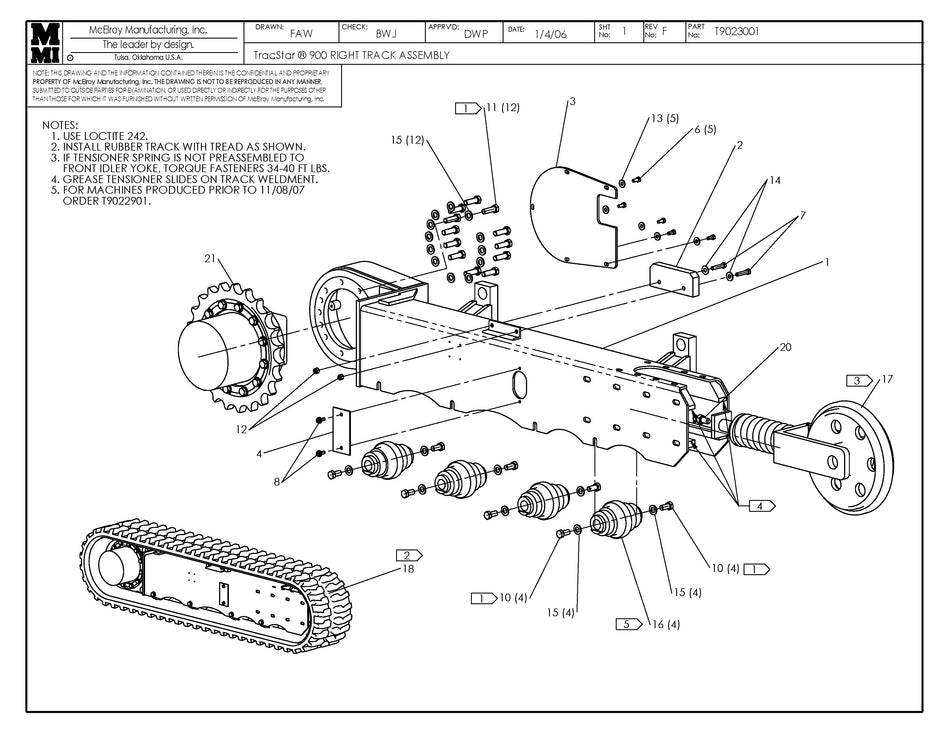 T9023001 - T900 Right Track Assembly