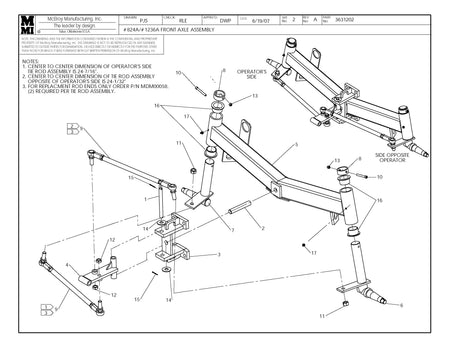 McElroy Part 3631202 - 24/36 FRONT AXLE ASSY for sale