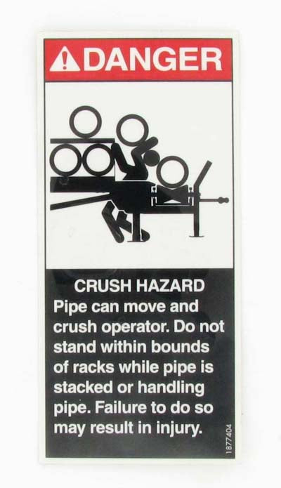 McElroy Part 1877404 - POLYHORS CRUSH HAZD DANGER LBL for sale