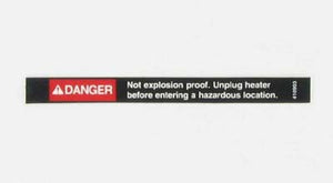 McElroy Part 410903 - DANGER NOT EXPLN PROOF LABEL for sale