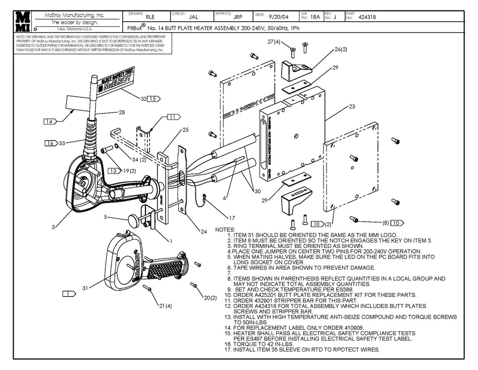 Pb 14 Bp 200-240,50/60 Heater Assembly