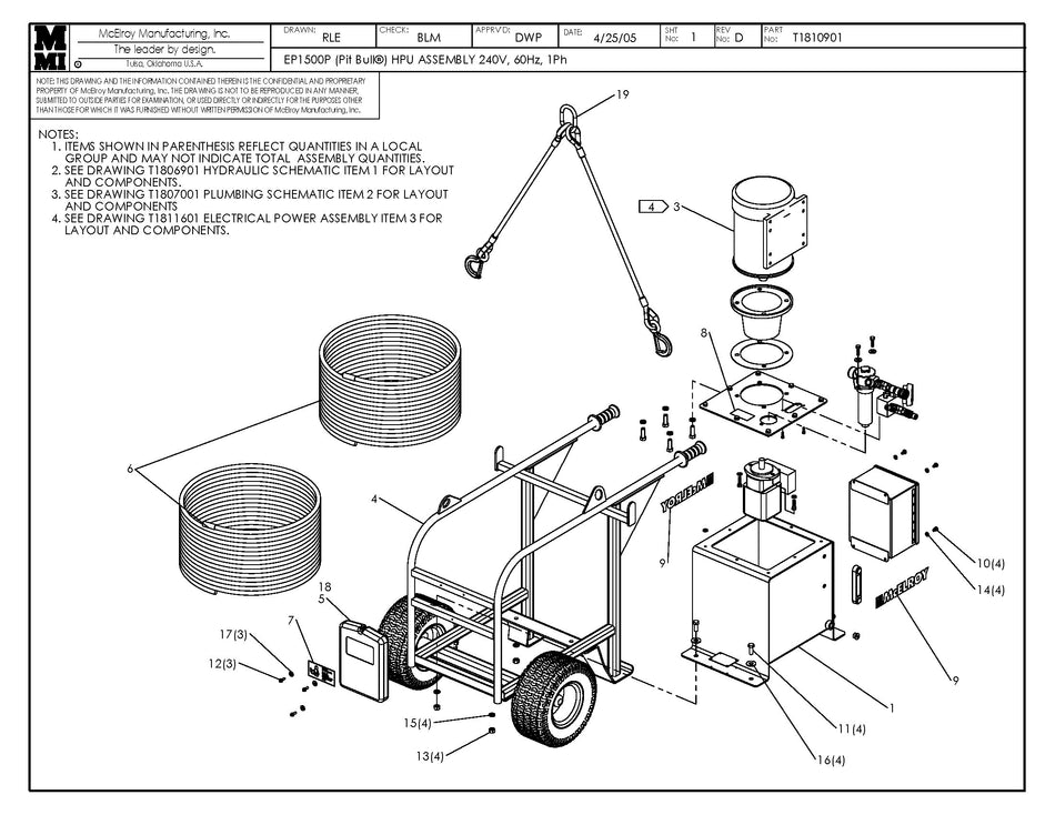 T1810901 - 240V,60Hz,1Ph Pitbull Hpu Assembly
