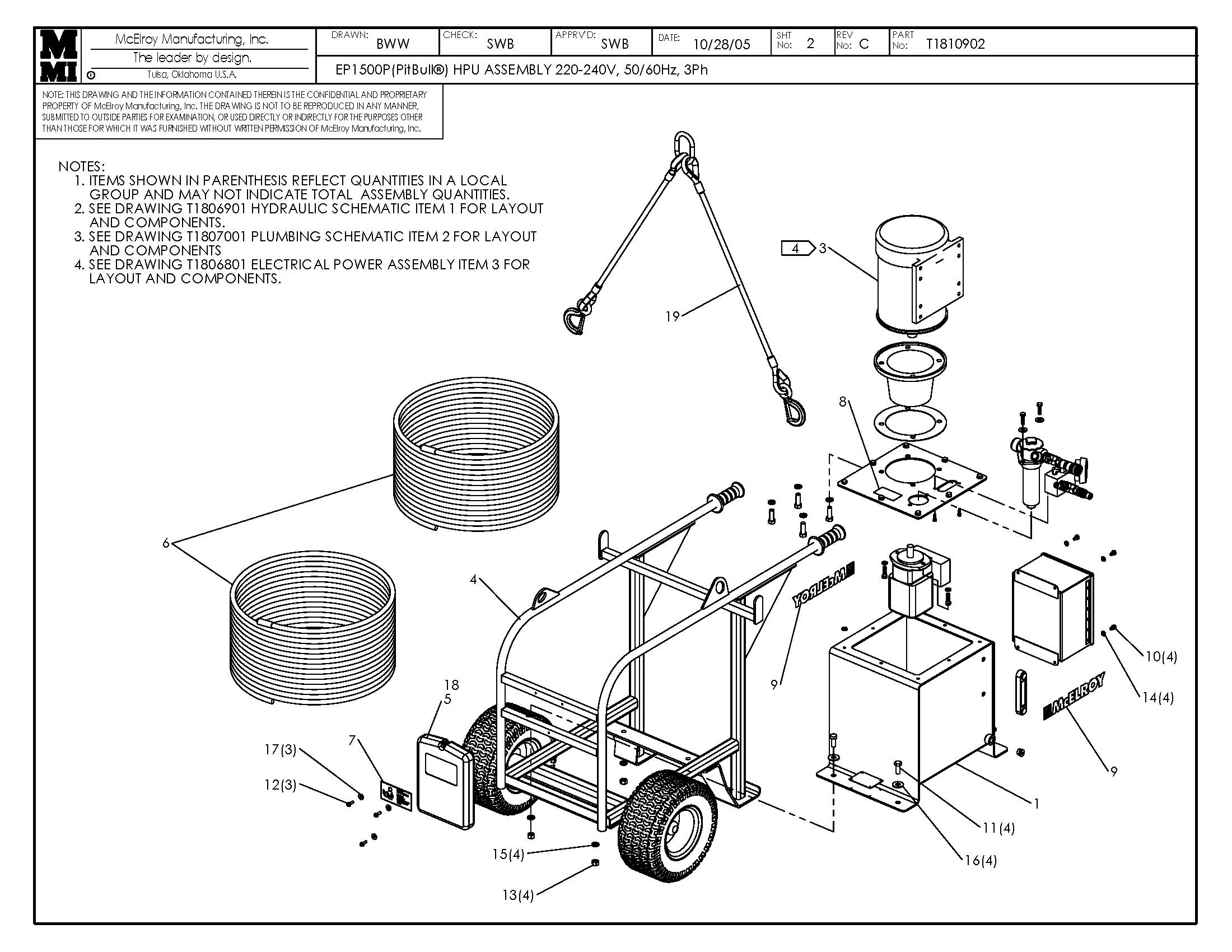 T1810902 - 220-240,50/60,3 Pitbul Hpu Assembly