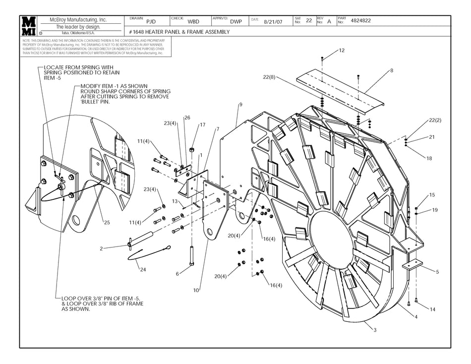 McElroy Part 4824822 - HEATER PANEL & FRAME ASSEMBLY for sale