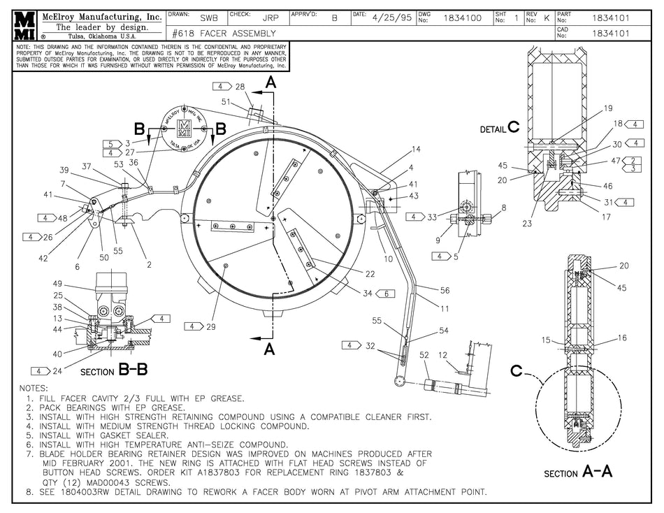 McElroy Part 1834101 - 18 FCR ASSY for sale