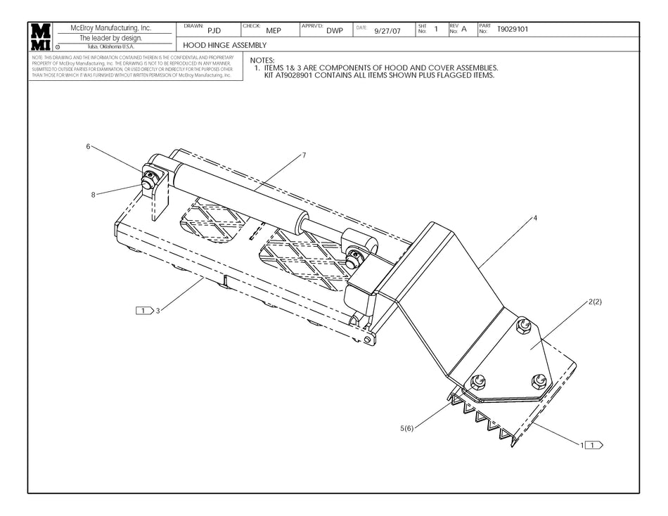 T9029101 - Hood Hinge Assembly