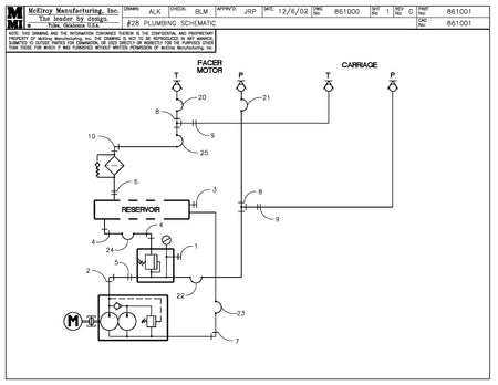 McElroy Part 861001 - 8 PLUMBING SCHEM for sale